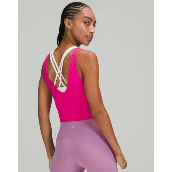 Lululemon Power Pivot Ribbed Sonic Pink Crop Athletic Tank Top 6 - Picture 2 of 6
